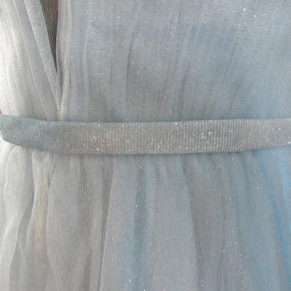 MAC DUGGAL Sparkle Sleeveless Tulle Ballgown in Ice Blue Size US 10 - Picture 5 of 6